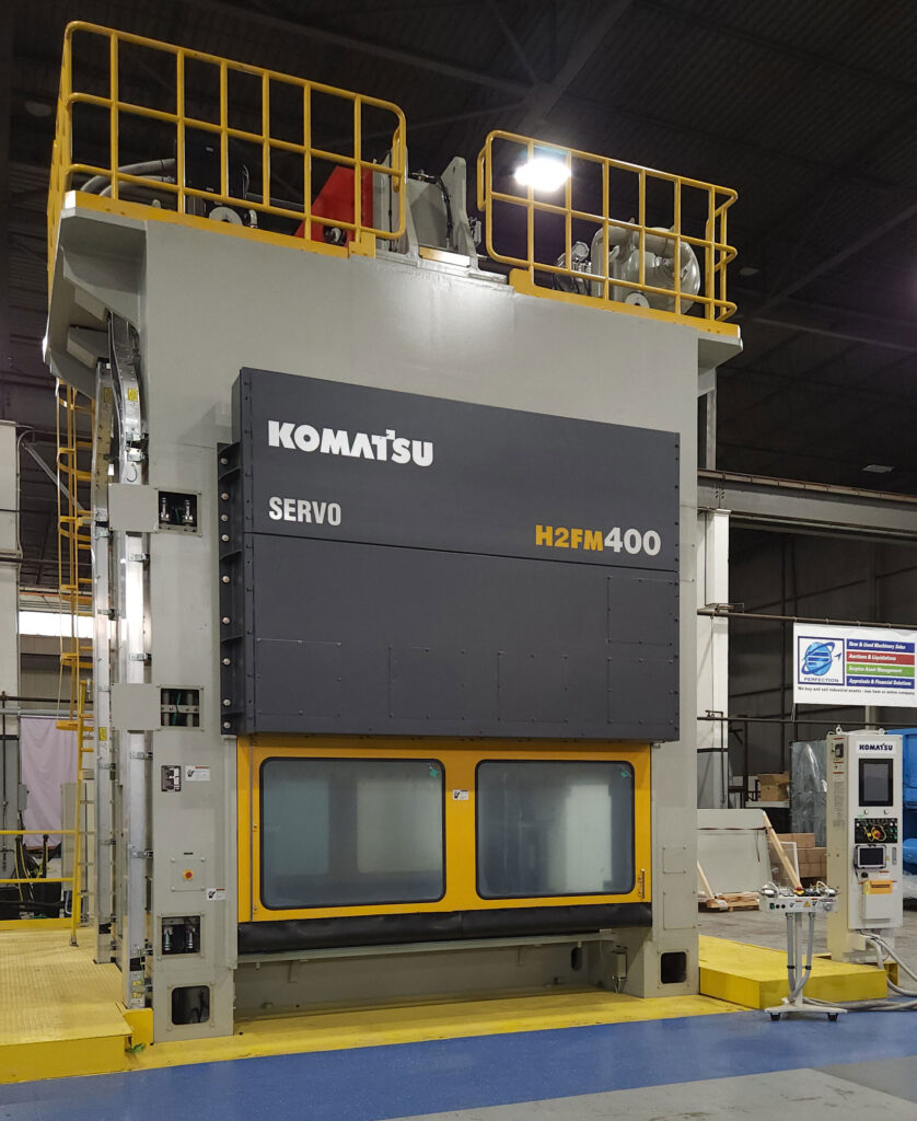 Komatsu H2FM400 Servo Press, Under Power for Customer Demos at Perfection Global's Chicago Area Headquarters